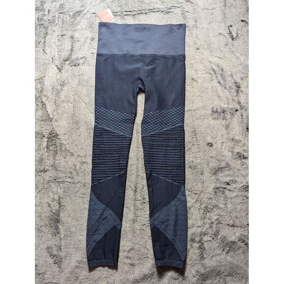 Spanx Wide Waist Seamless Moto Leggings Women's Size Large Blue - Picture 9 of 12